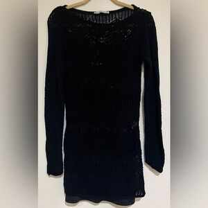 Abercrombie & Fitch Black V-Neck Long Sleeve Cocktail Dress